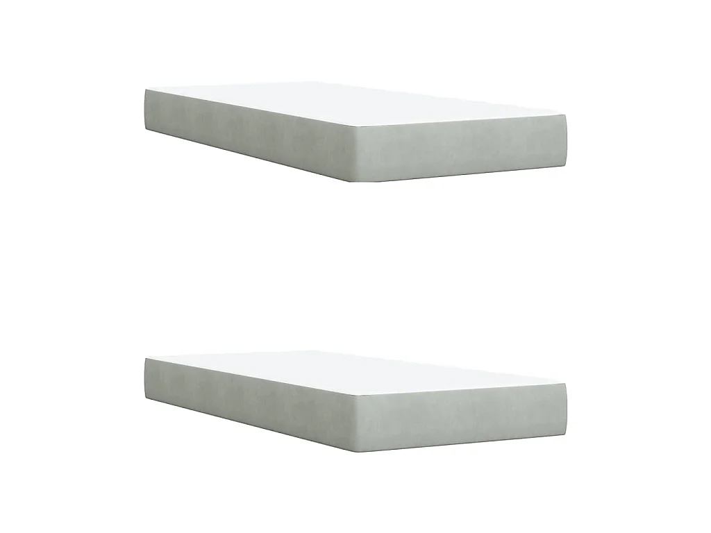 Cama box spring con colchón terciopelo gris claro 200x200 cm