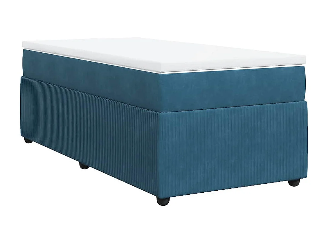 Boxspring met matras fluweel donkerblauw 80x200 cm