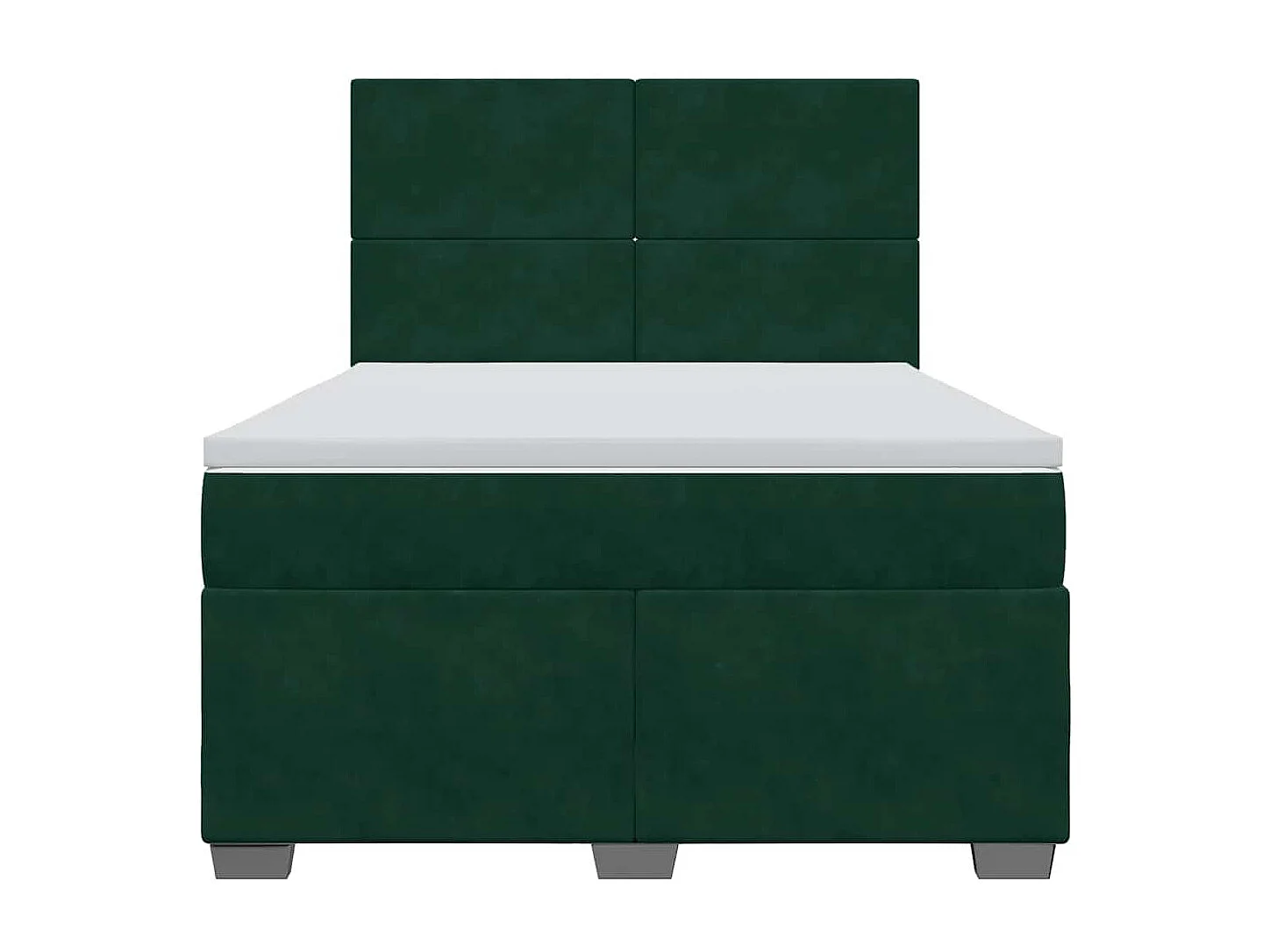 Cama box spring con colchón terciopelo verde oscuro 140x200 cm