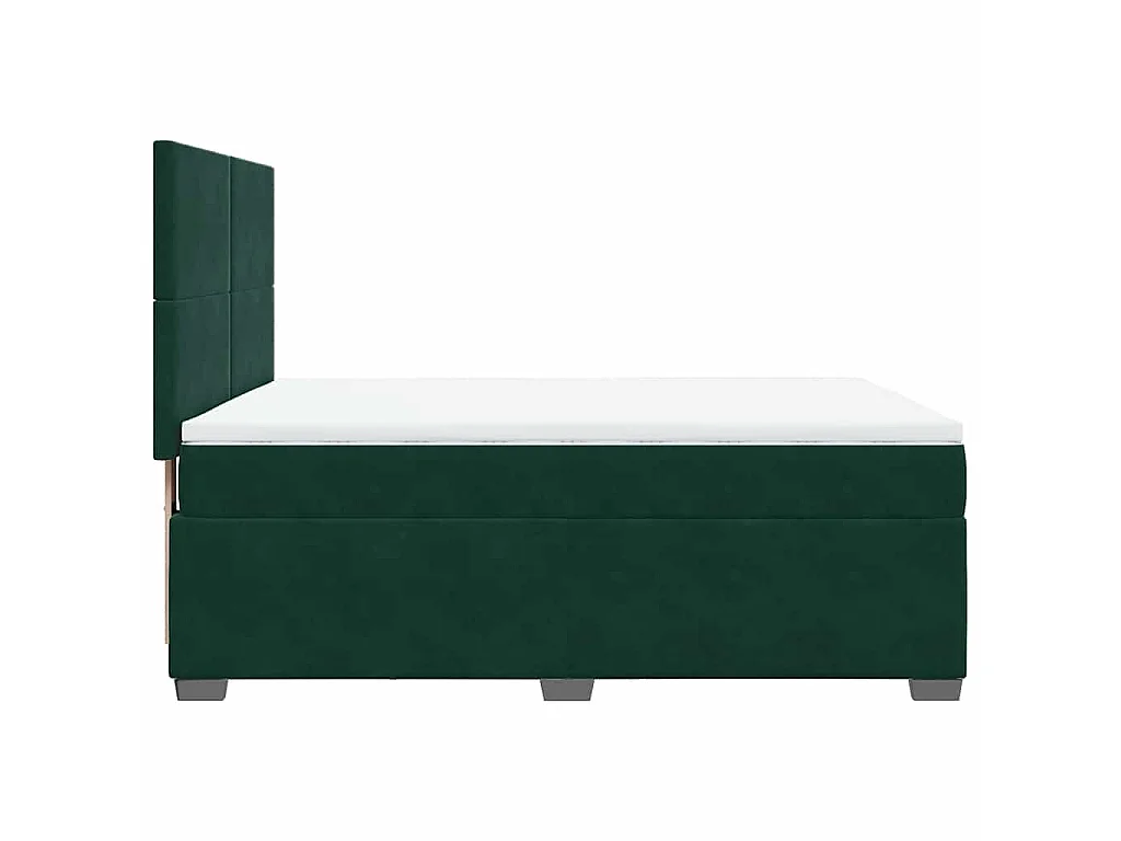 Boxspring met matras fluweel donkergroen 140x200 cm