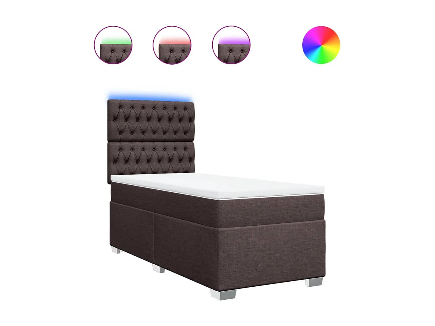 Sommier à lattes de lit avec matelas Marron foncé 80x200 cm