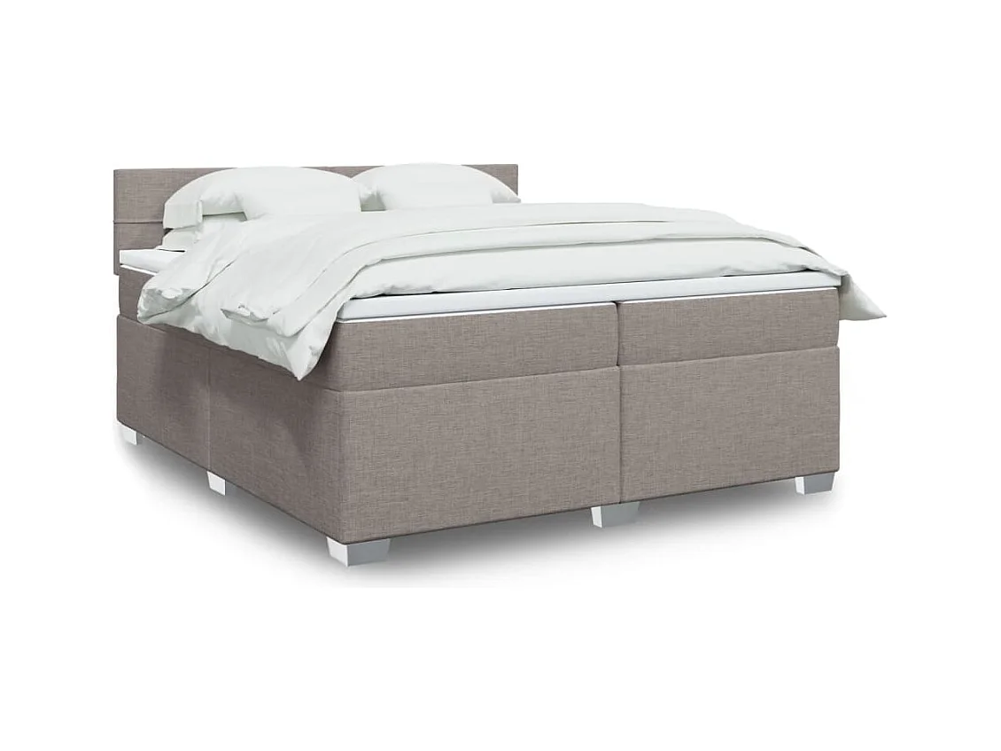 Sommier à lattes de lit avec matelas Taupe 200x200 cm Tissu