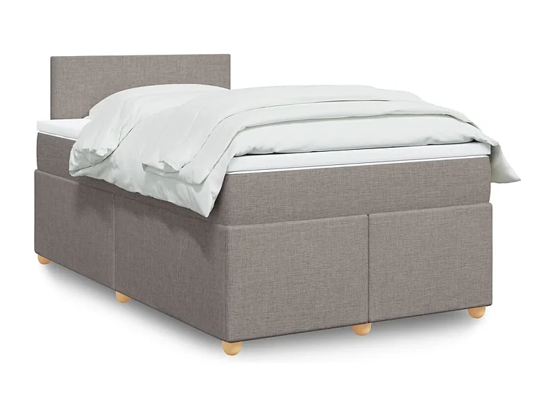 Sommier à lattes de lit avec matelas Taupe 120x200 cm Tissu