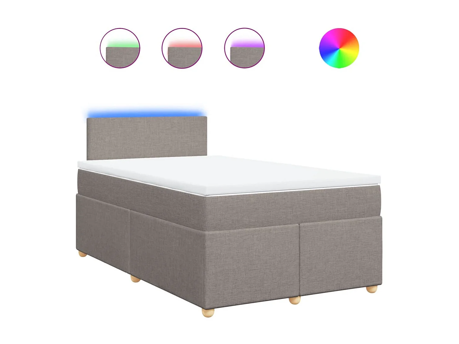 Sommier à lattes de lit avec matelas Taupe 120x200 cm Tissu