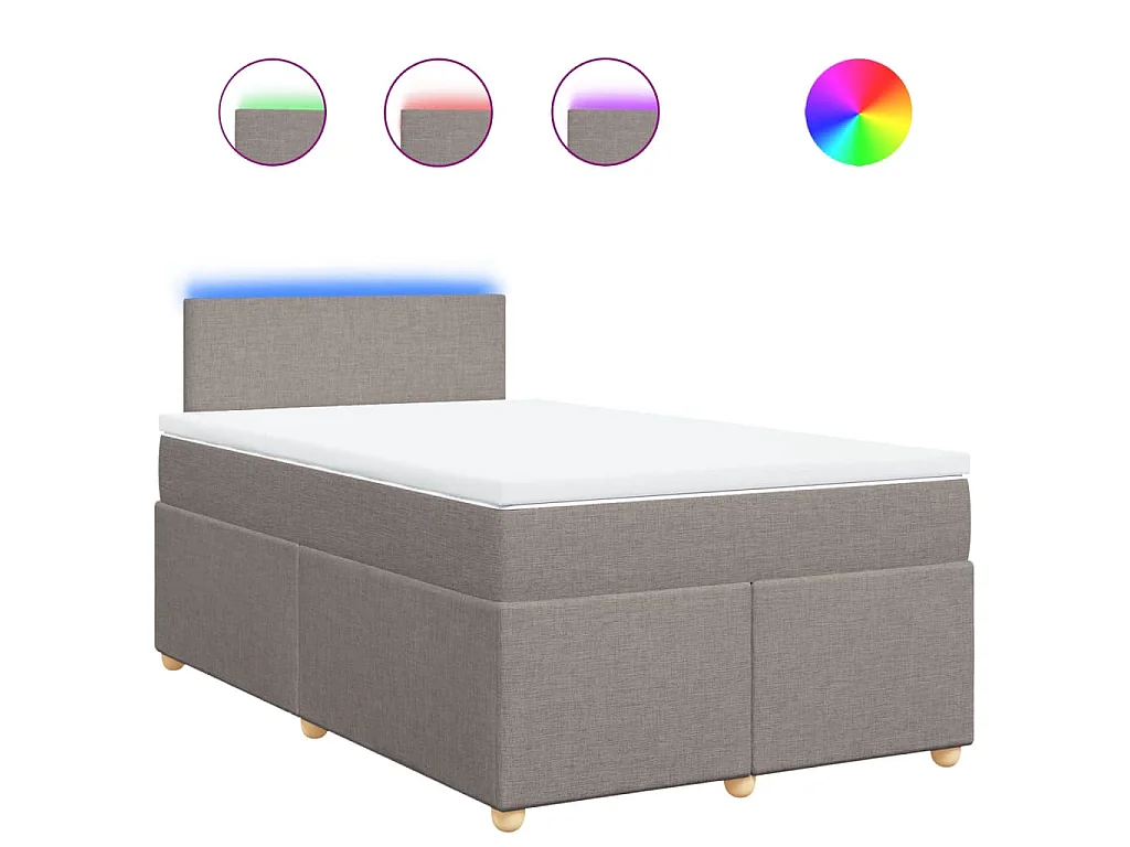 Giroletto a Molle con Materasso Tortora 120x200 cm in Tessuto