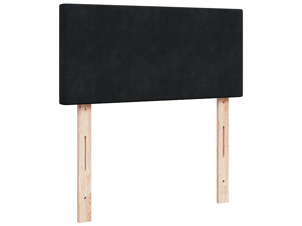 Cama box spring con colchón terciopelo negro 100x200 cm