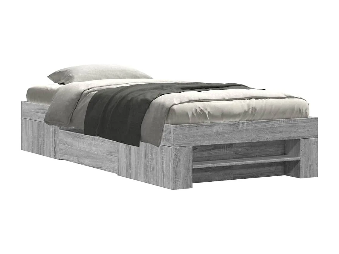Estrutura cama 90x190 cm derivados de madeira cinzento sonoma