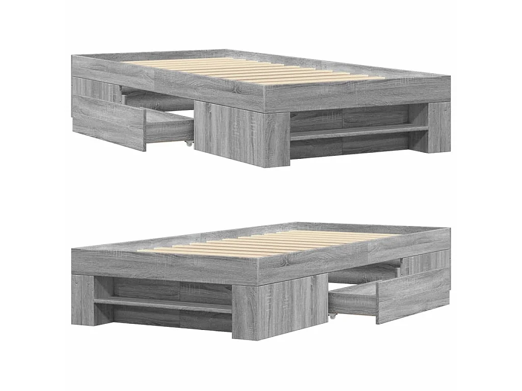 Cadre de lit sans matelas sonoma gris 90x190 cm