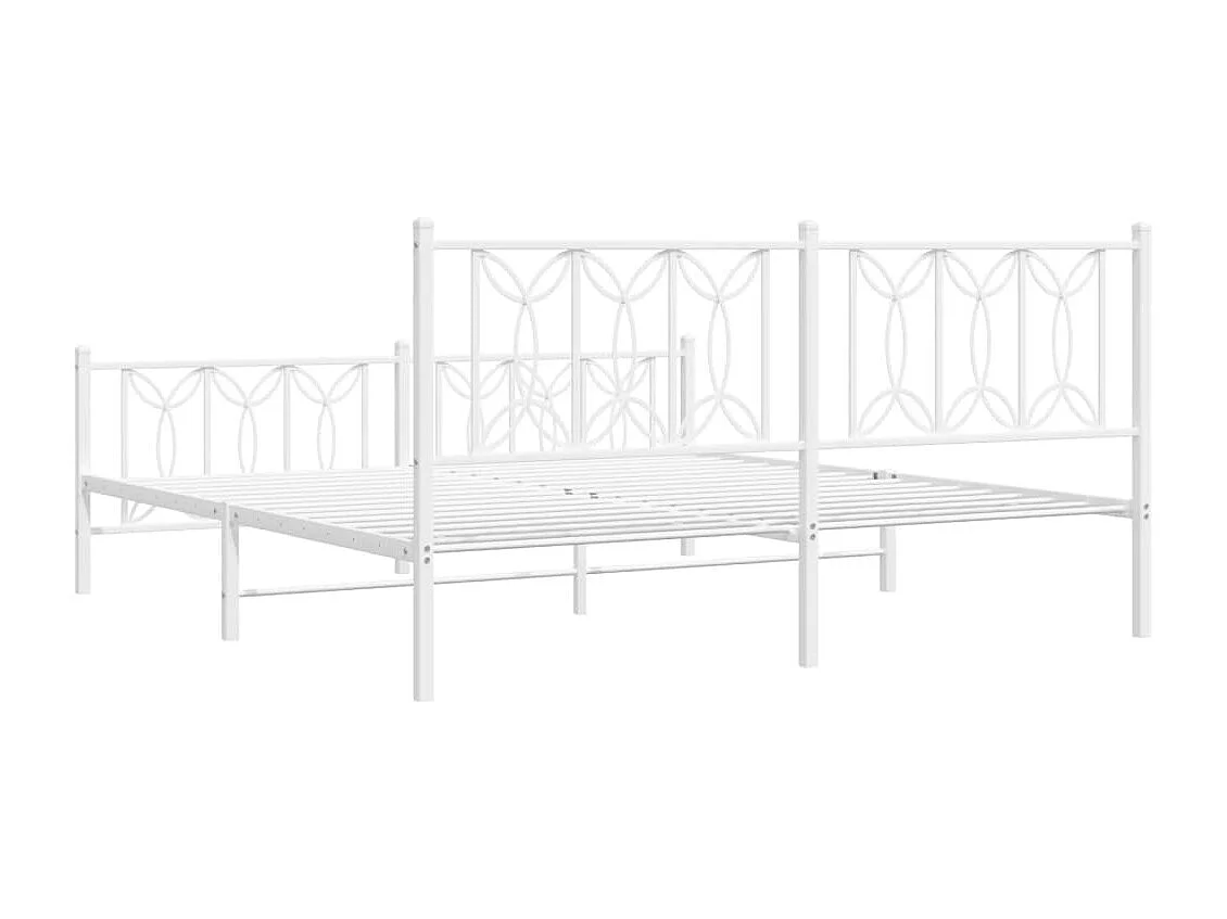 Bedframe met hoofd- en voeteneinde metaal wit 180x200 cm
