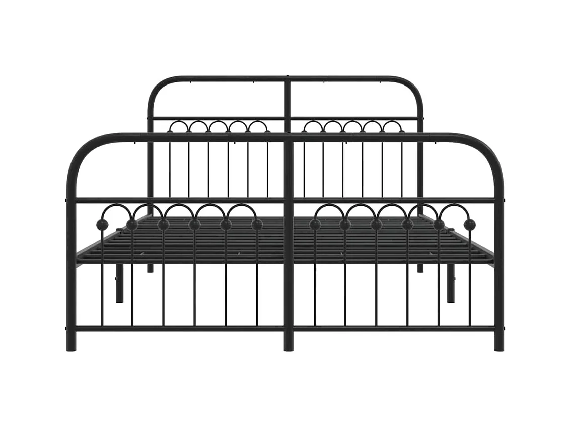 Estructura cama sin colchón con estribo metal negro 140x200 cm