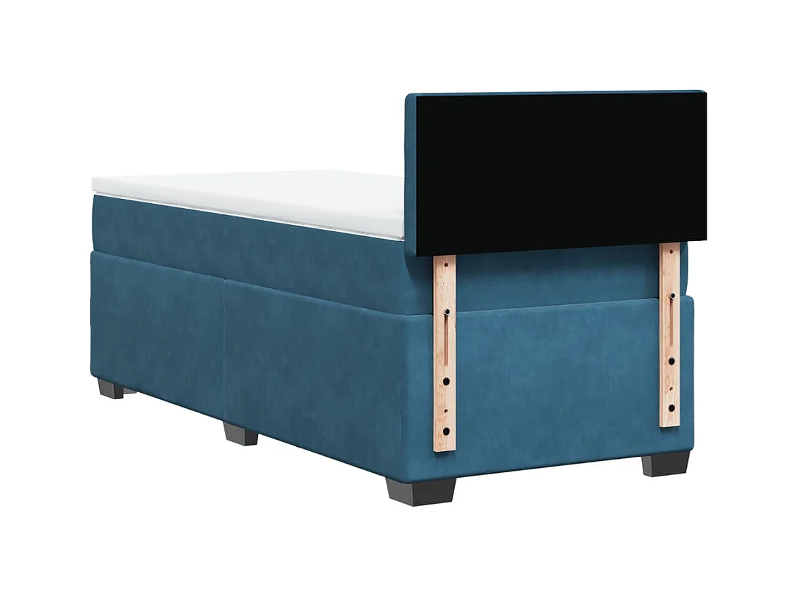 Boxspring met matras fluweel donkerblauw 80x200 cm
