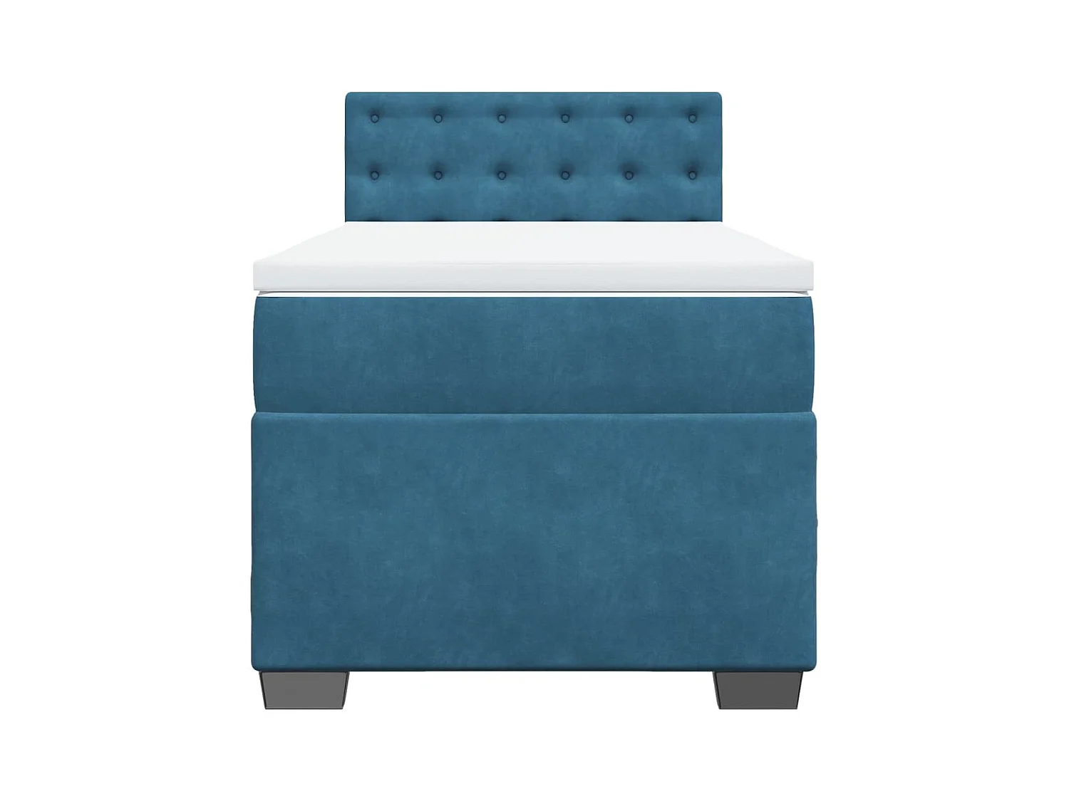 Boxspring met matras fluweel donkerblauw 80x200 cm