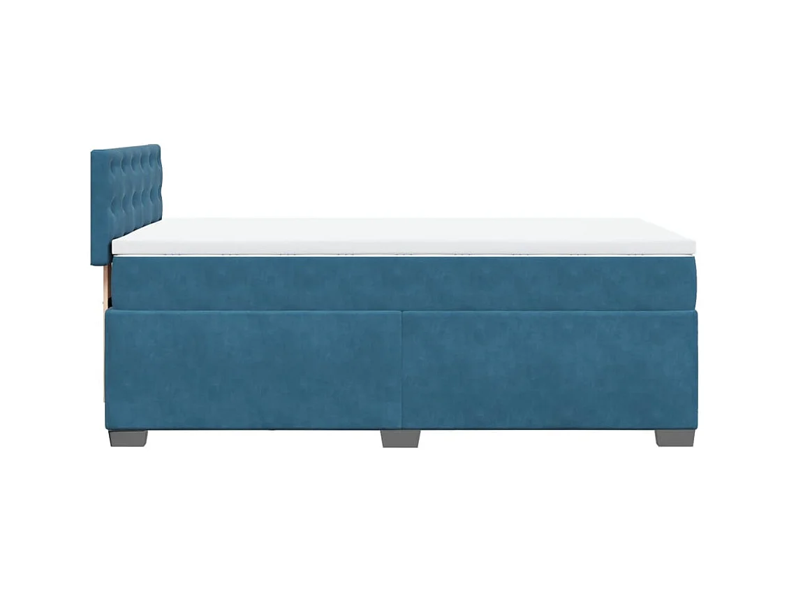 Boxspring met matras fluweel donkerblauw 80x200 cm