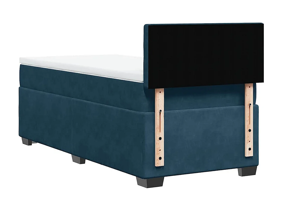 Cama com molas/colchão 80x200 cm veludo azul-escuro