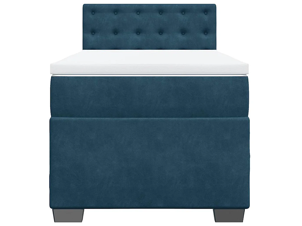 Boxspring met matras fluweel donkerblauw 80x200 cm