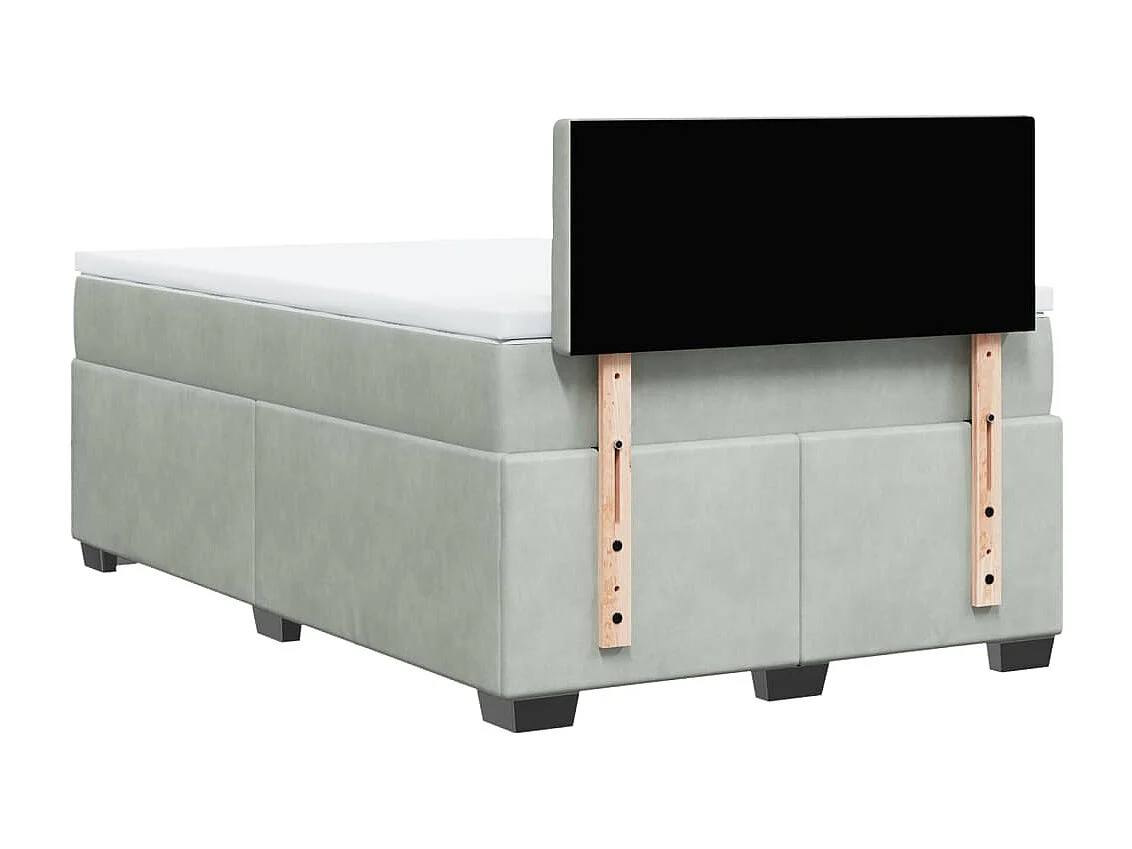 Sommier à lattes de lit et matelas Gris clair 120x200cm Velours