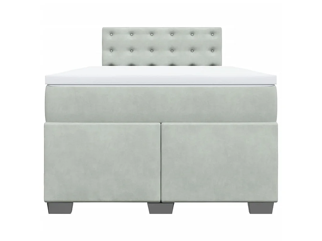 Boxspring met matras fluweel lichtgrijs 120x200 cm