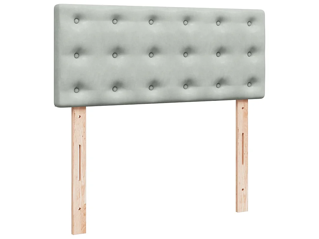 Boxspring met matras fluweel lichtgrijs 120x200 cm