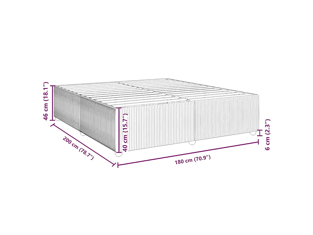 Bettgestell Rosa 180x200 cm Samt