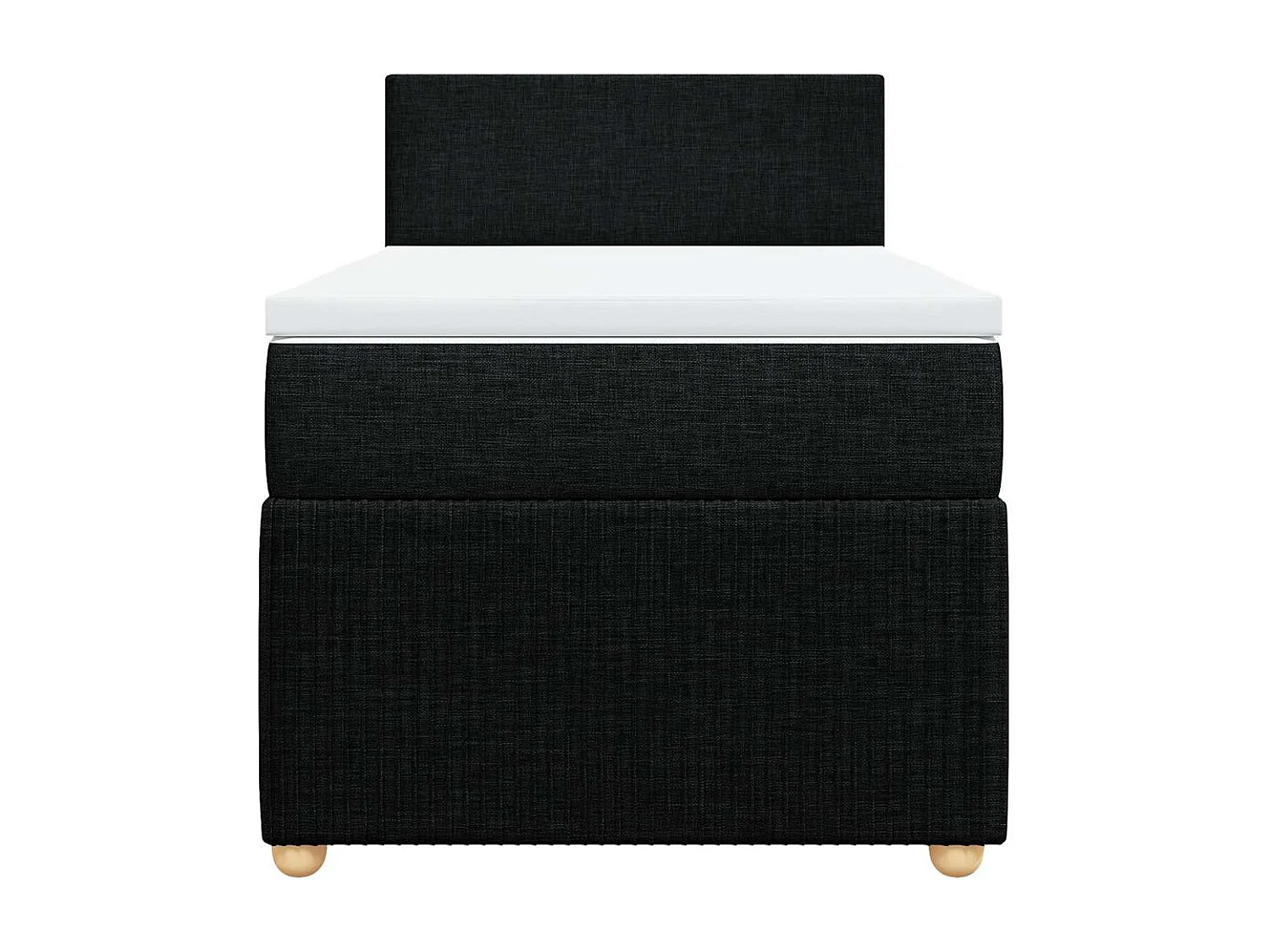 Giroletto a Molle con Materasso Nero 90x190 cm in Tessuto