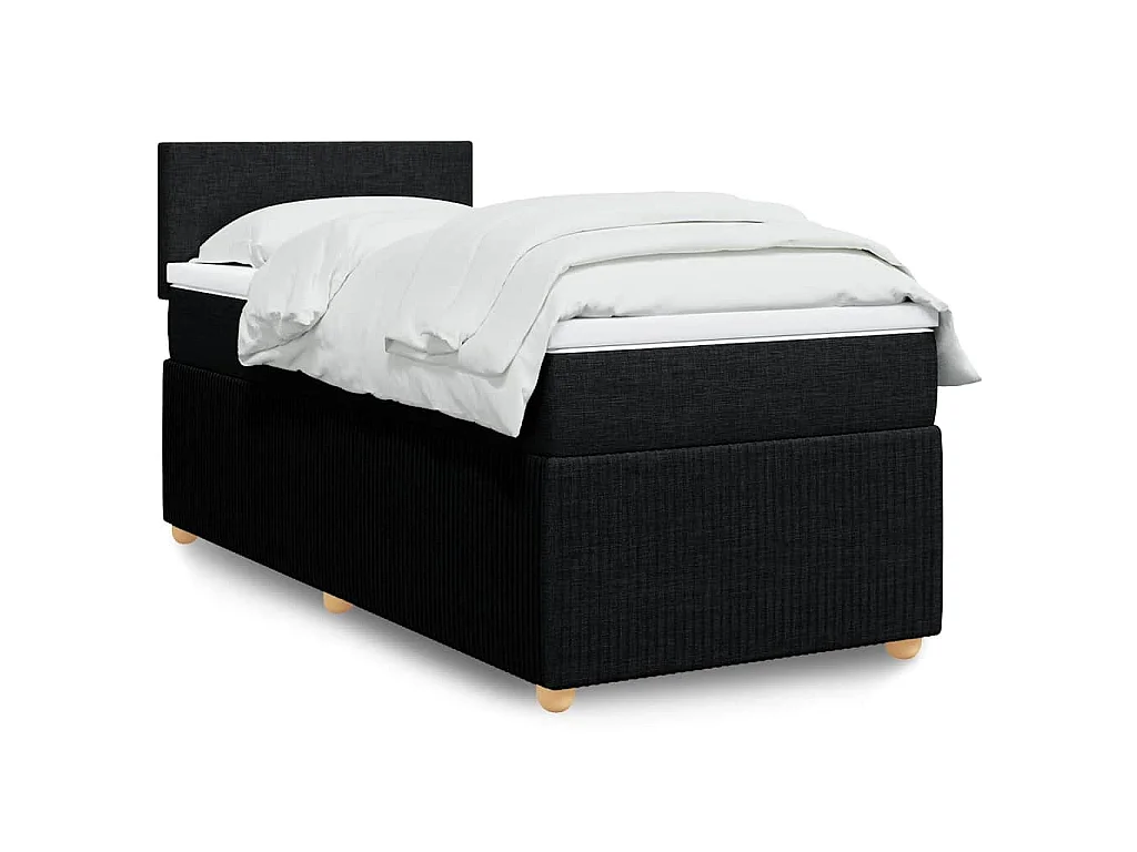 Boxspringbett mit Matratze Schwarz 90x190 cm Stoff