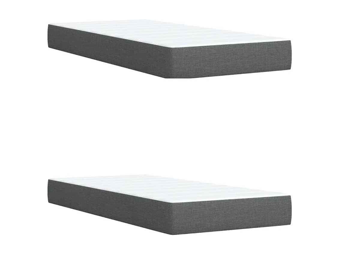 Sommier à lattes de lit avec matelas Gris foncé 200x200cm Tissu