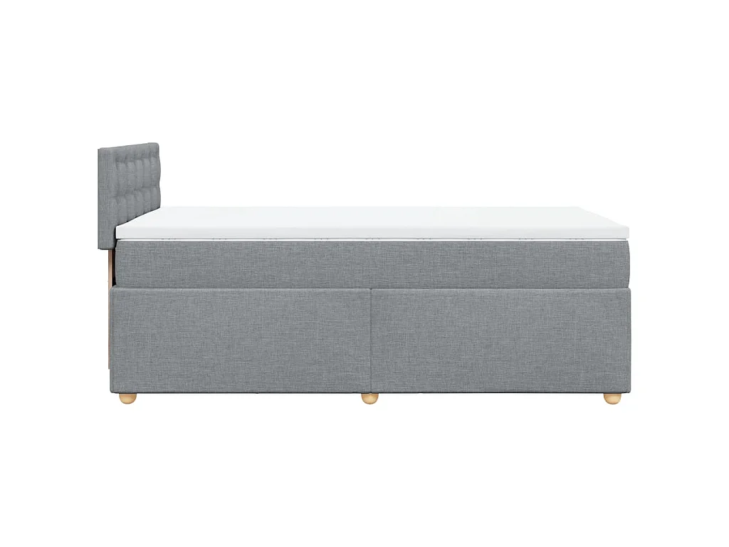 Sommier à lattes de lit avec matelas Gris clair 100x200cm Tissu