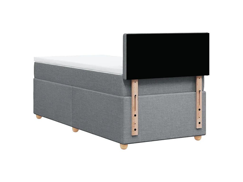 Sommier à lattes de lit avec matelas Gris clair 100x200cm Tissu