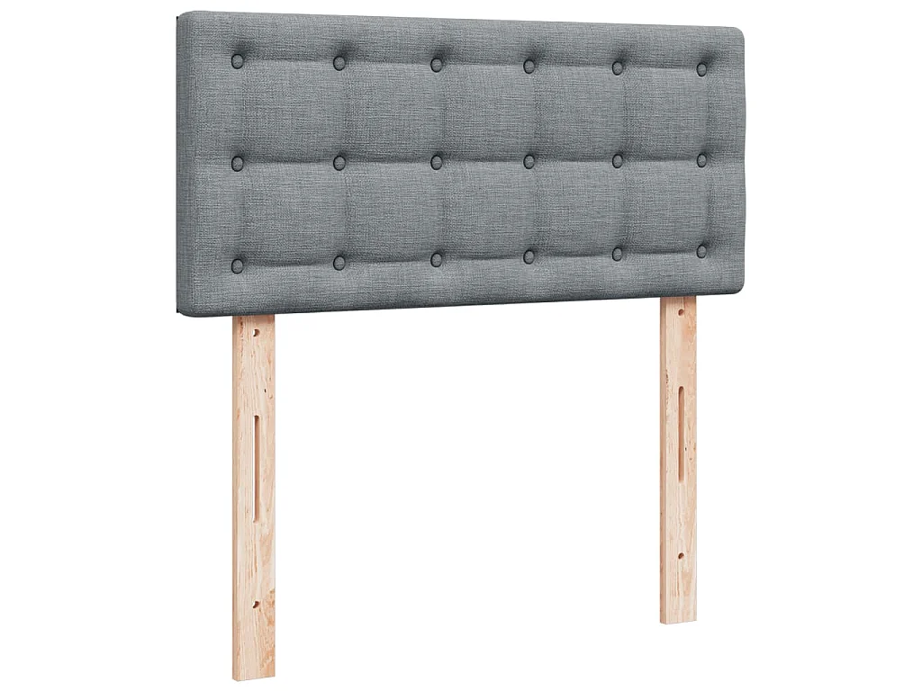 Sommier à lattes de lit avec matelas Gris clair 100x200cm Tissu