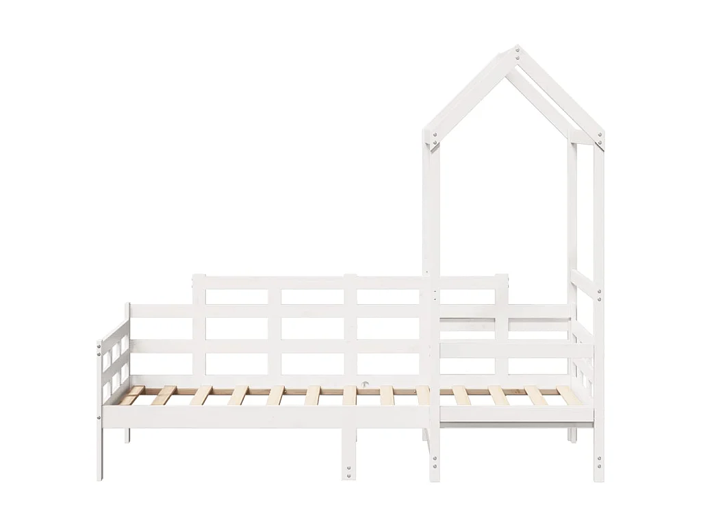 Sofá-cama com telhado 80x200 cm madeira de pinho maciça branco