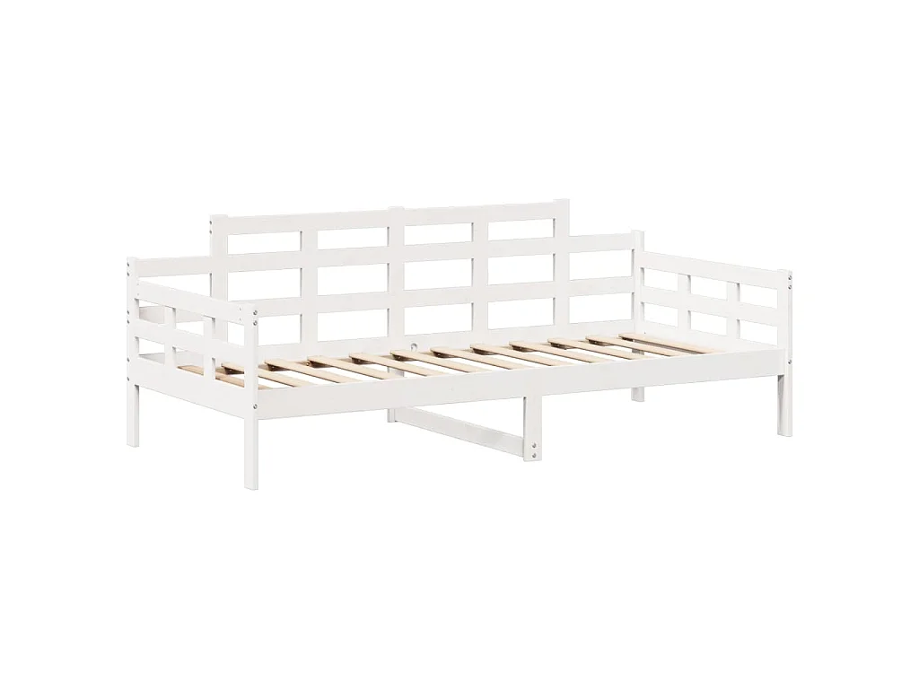 Sofá-cama com telhado 80x200 cm madeira de pinho maciça branco