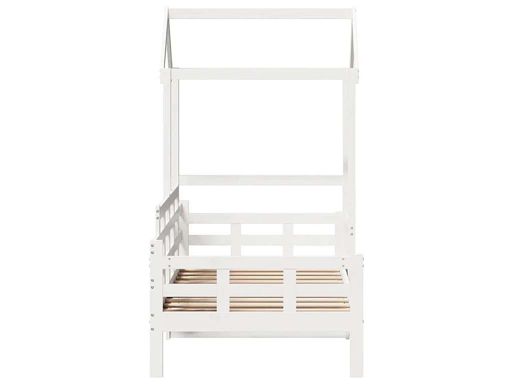 Sofá-cama com telhado 80x200 cm madeira de pinho maciça branco