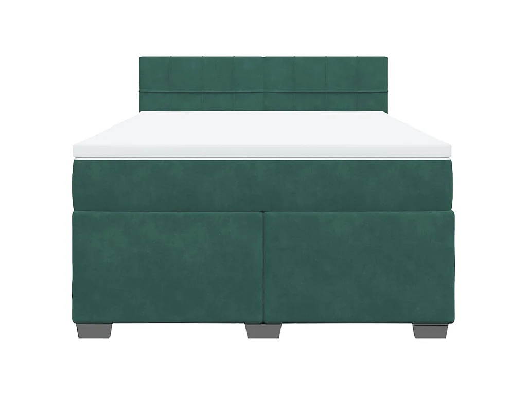 Sommier à lattes de lit et matelas Vert foncé 160x200cm Velours