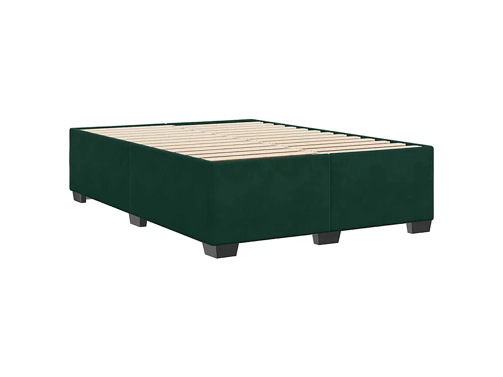 Cadre de lit sans matelas vert foncé 140x200 cm velours