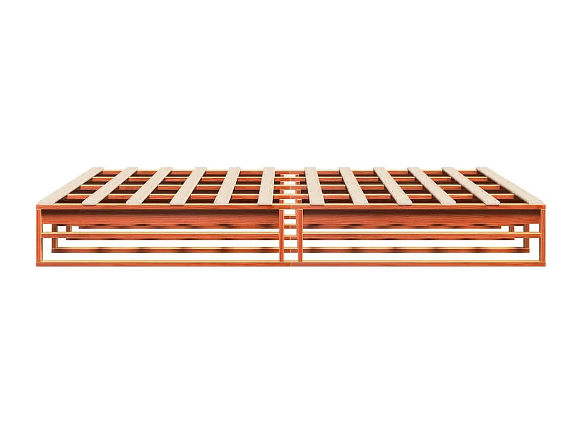 Cadre de lit sans matelas cire marron 200x200cm bois pin massif