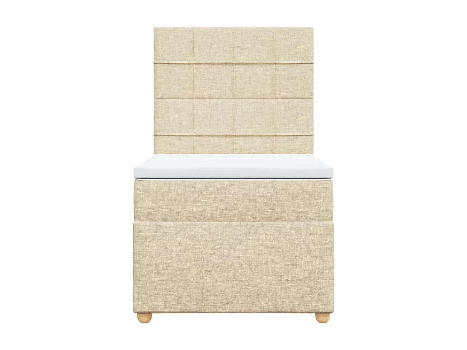 Boxspring met matras stof crèmekleurig 80x200 cm