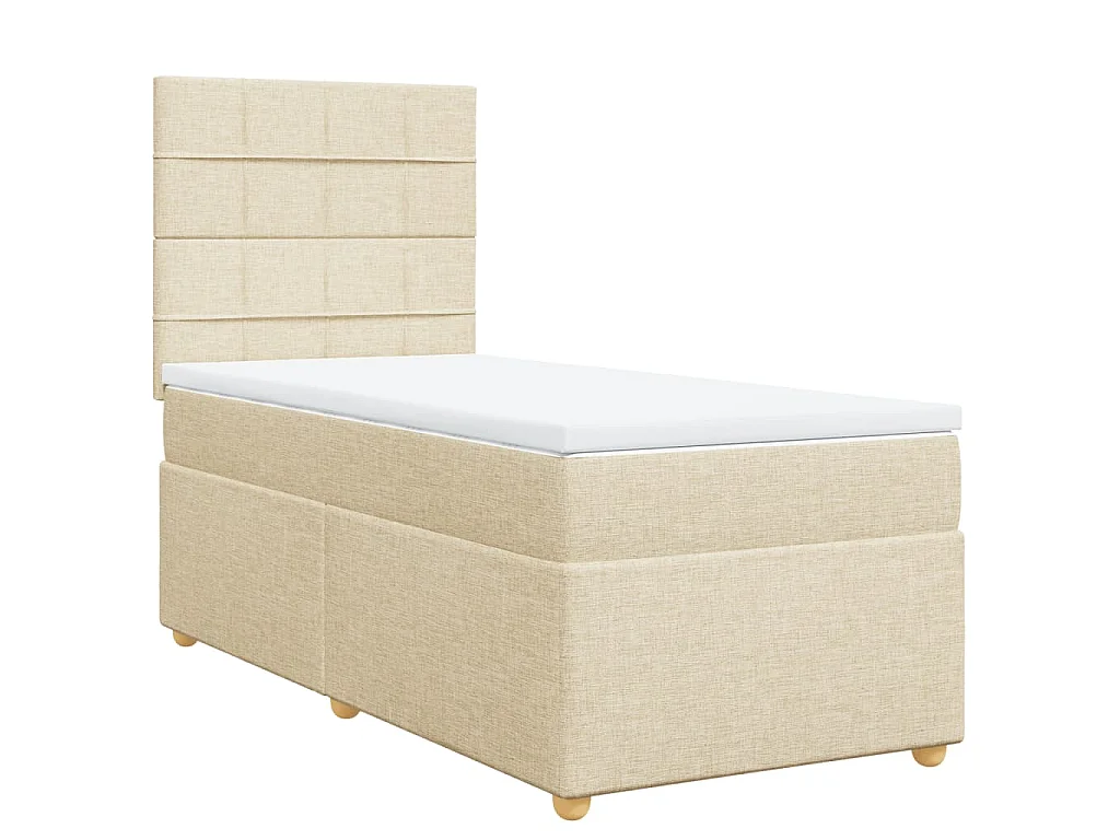 Sommier à lattes de lit avec matelas Crème 80x200 cm Tissu