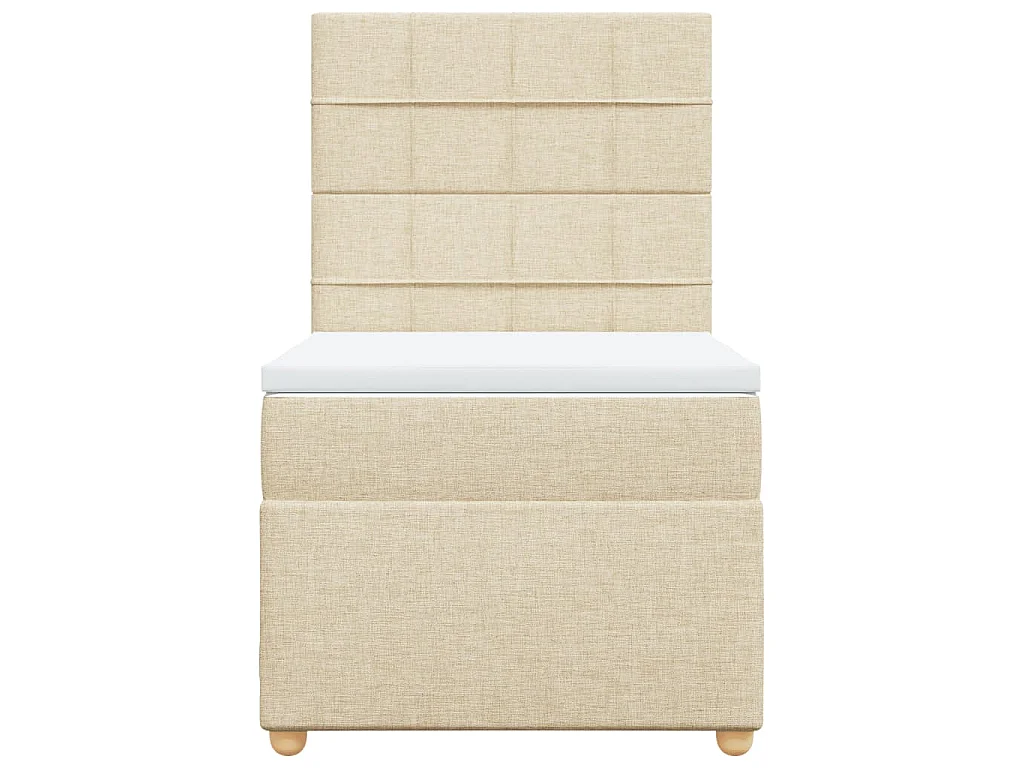 Sommier à lattes de lit avec matelas Crème 80x200 cm Tissu