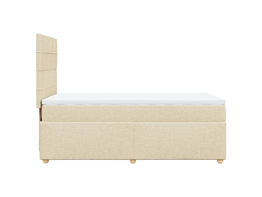 Sommier à lattes de lit avec matelas Crème 80x200 cm Tissu