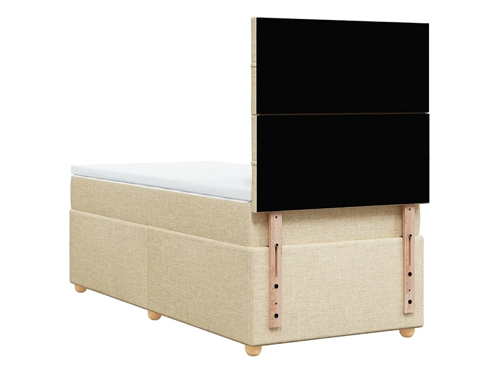 Sommier à lattes de lit avec matelas Crème 80x200 cm Tissu