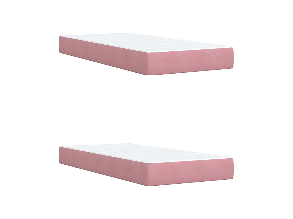 Cama box spring con colchón terciopelo rosa 200x200 cm