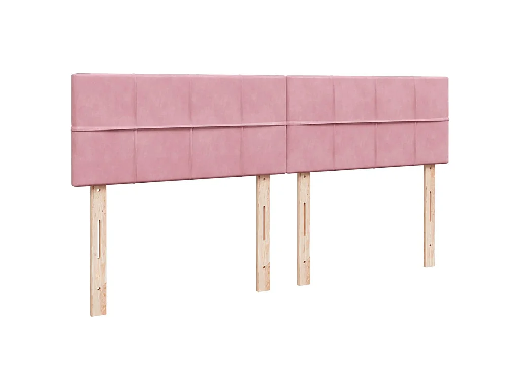 Cama box spring con colchón terciopelo rosa 200x200 cm