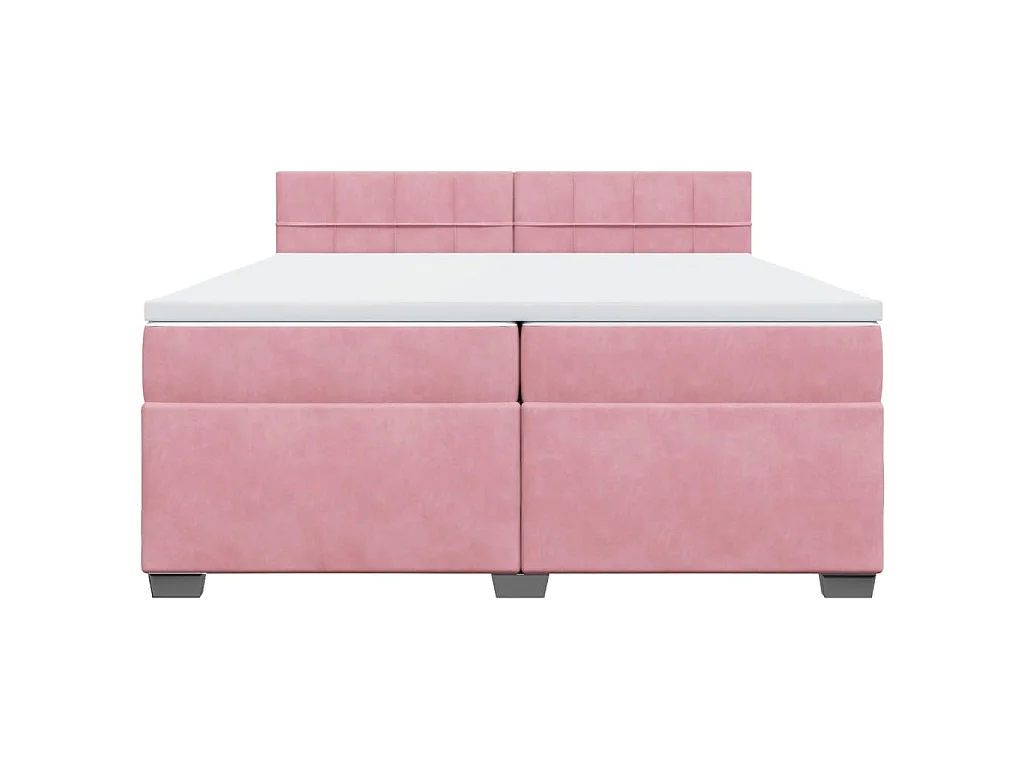 Boxspring met matras fluweel roze 200x200 cm