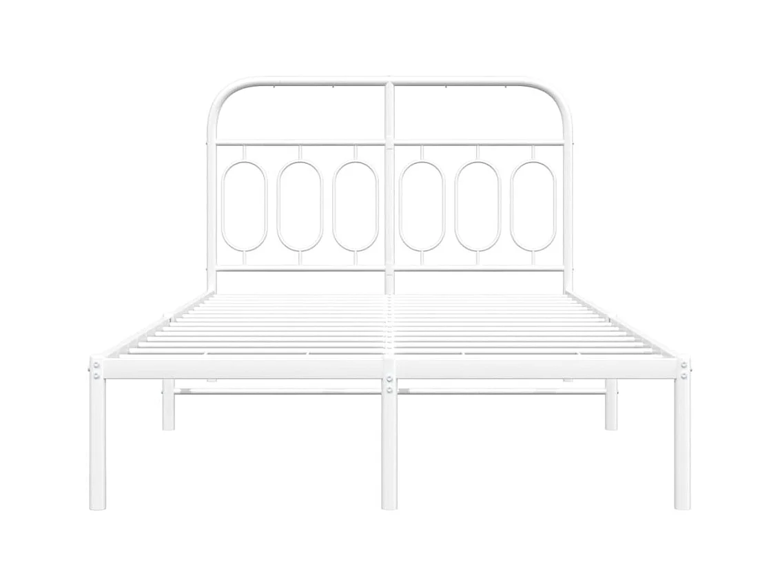 Bedframe met hoofdbord metaal wit 120x200 cm