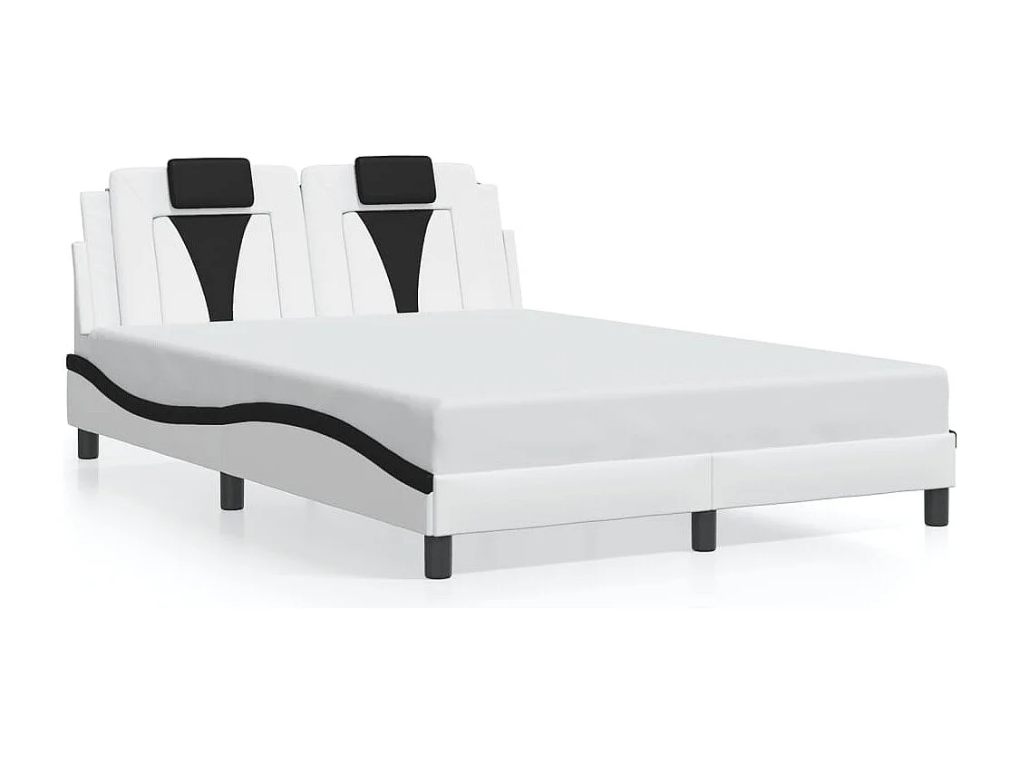 Estrutura de cama Viana com LED sem colchão 140x190cm branco/preto
