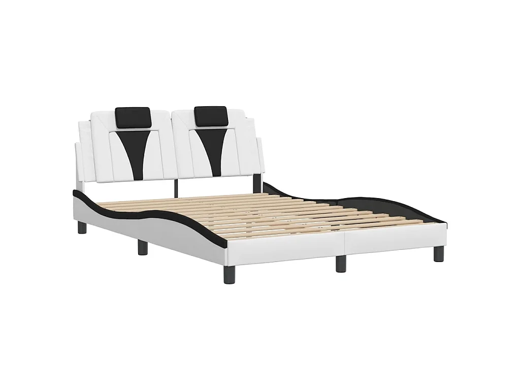 Cadre de lit Viana avec LED sans matelas blanc et noir 140x190 cm