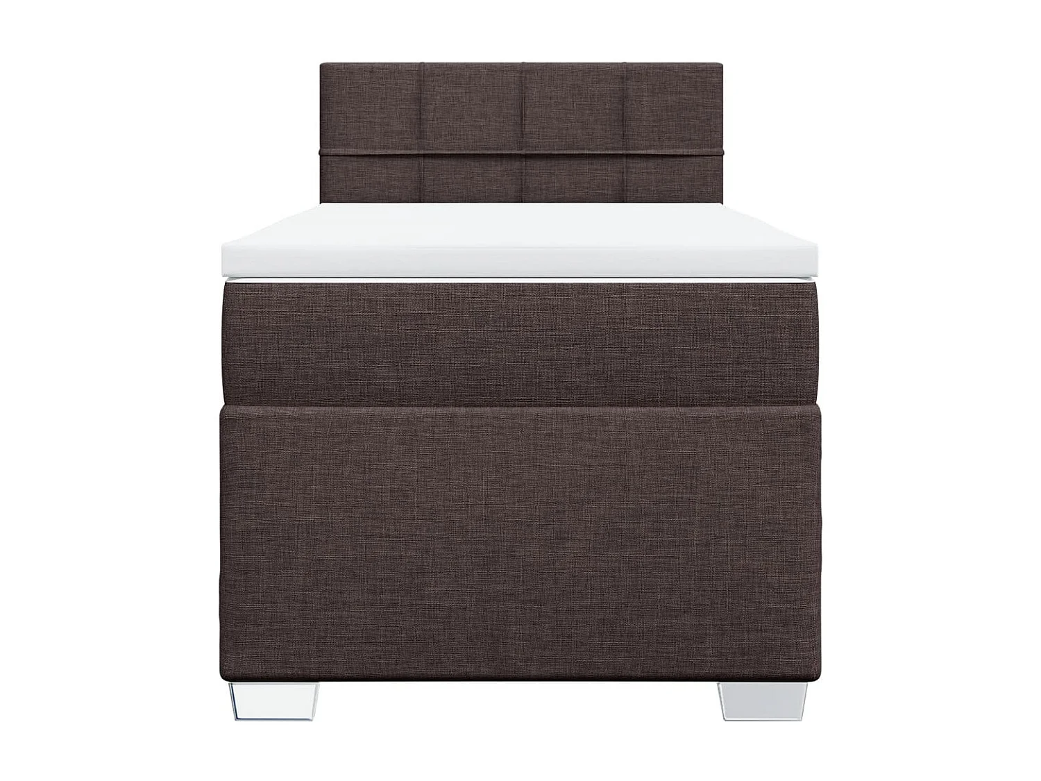 Giroletto a Molle con Materasso Marrone Scuro 90x190cm Tessuto