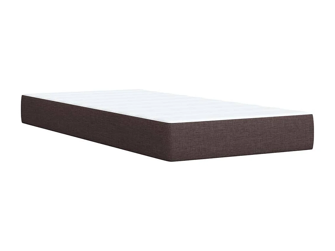 Giroletto a Molle con Materasso Marrone Scuro 90x190cm Tessuto