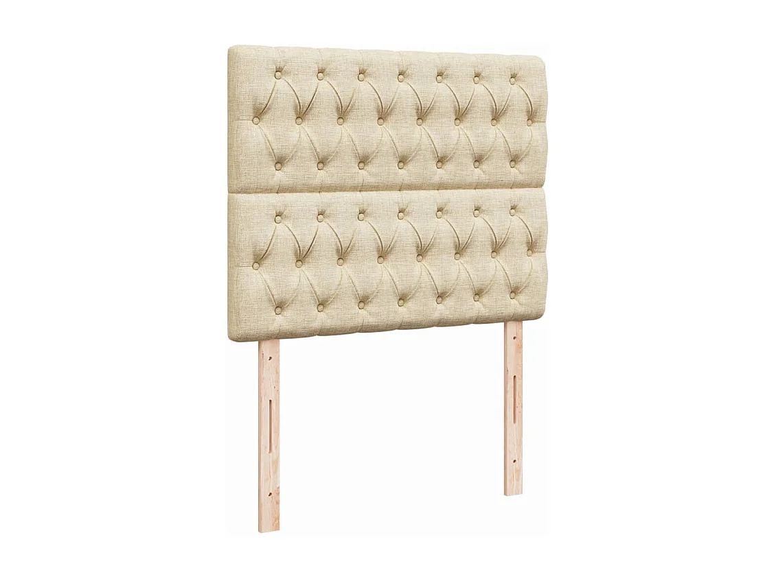 Sommier à lattes de lit avec matelas Crème 120x200 cm Tissu