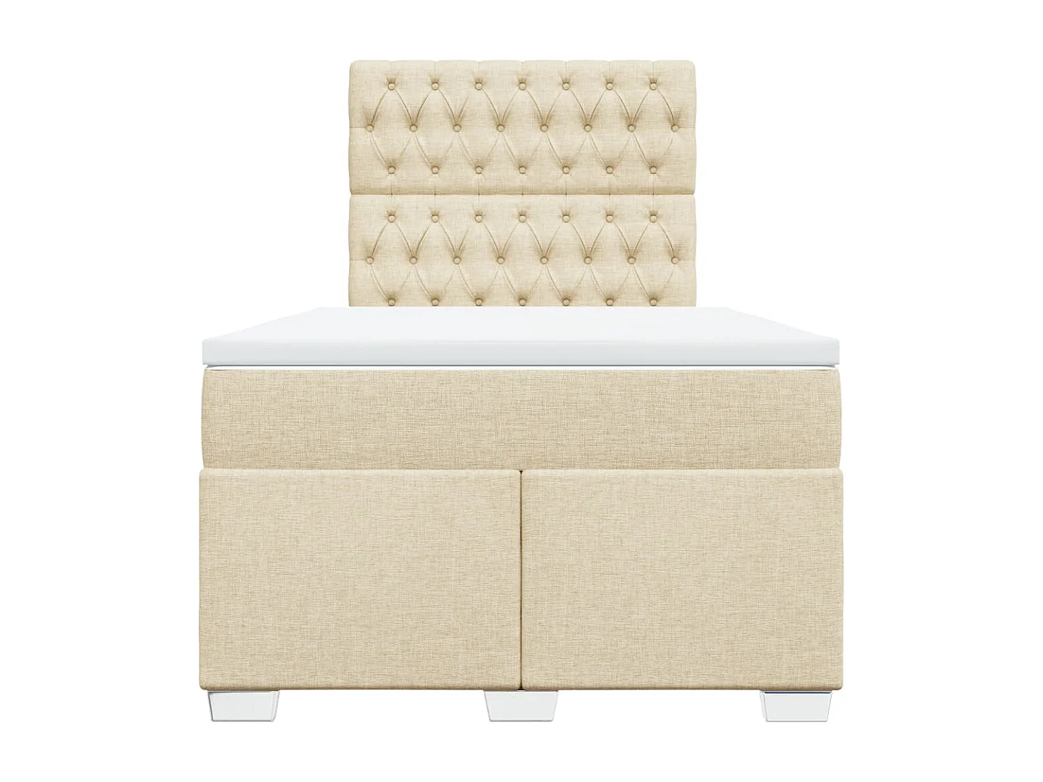 Sommier à lattes de lit avec matelas Crème 120x200 cm Tissu